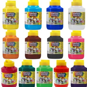 TINTA GUACHE 250 ML MENINOS (AZUL, AMARELO, ROSA E LARANJA)
