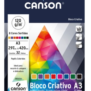 BLOCO COLORIDO CRIATIVO CARDS A3 120GR 32F (EXCLUSIVO MENINA)