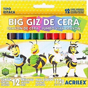 GIZ DE CERA BIG 12 CORES  ACRILEX
