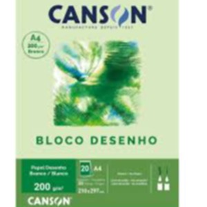 PAPEL DESENHO 200GR  A4 BRANCO 20F  REF.66667045 CANSON