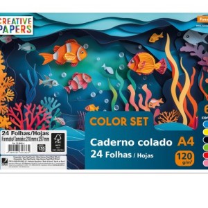 PAPEL CREATIVE COLOR SET 24 FOLHAS 6 CORES